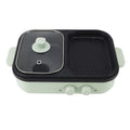Green or white household electric hot pot appliance with mechanical controls for 2-3 people.