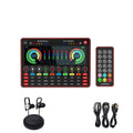 G4 professional sound card set with condenser microphone, remote control, audio cables, and LCD display