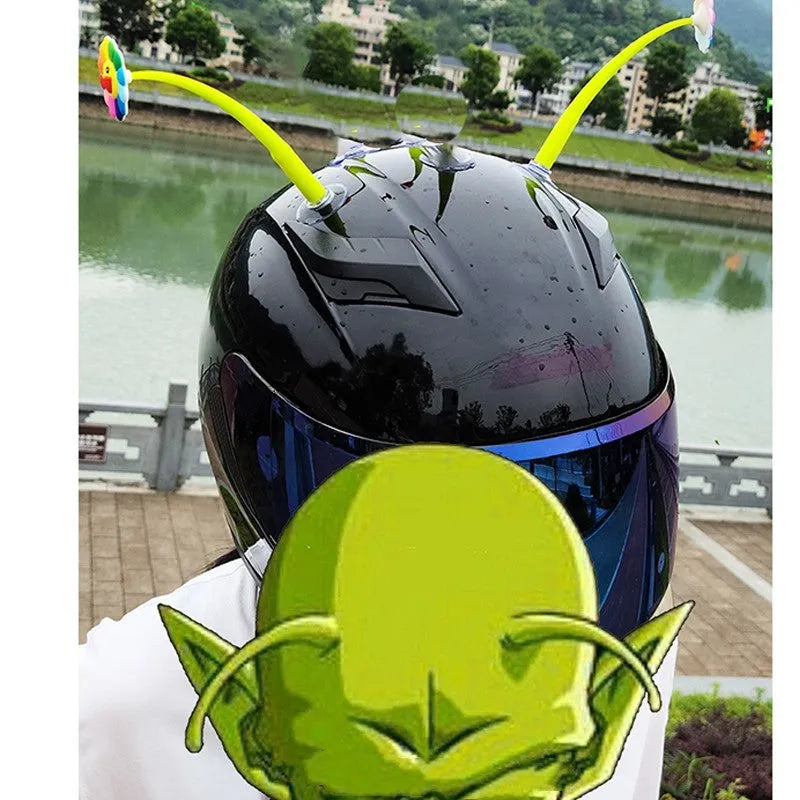 Yellow silicone sunflower helmet decoration with suction cup for motorcycle and scooter helmet customisation