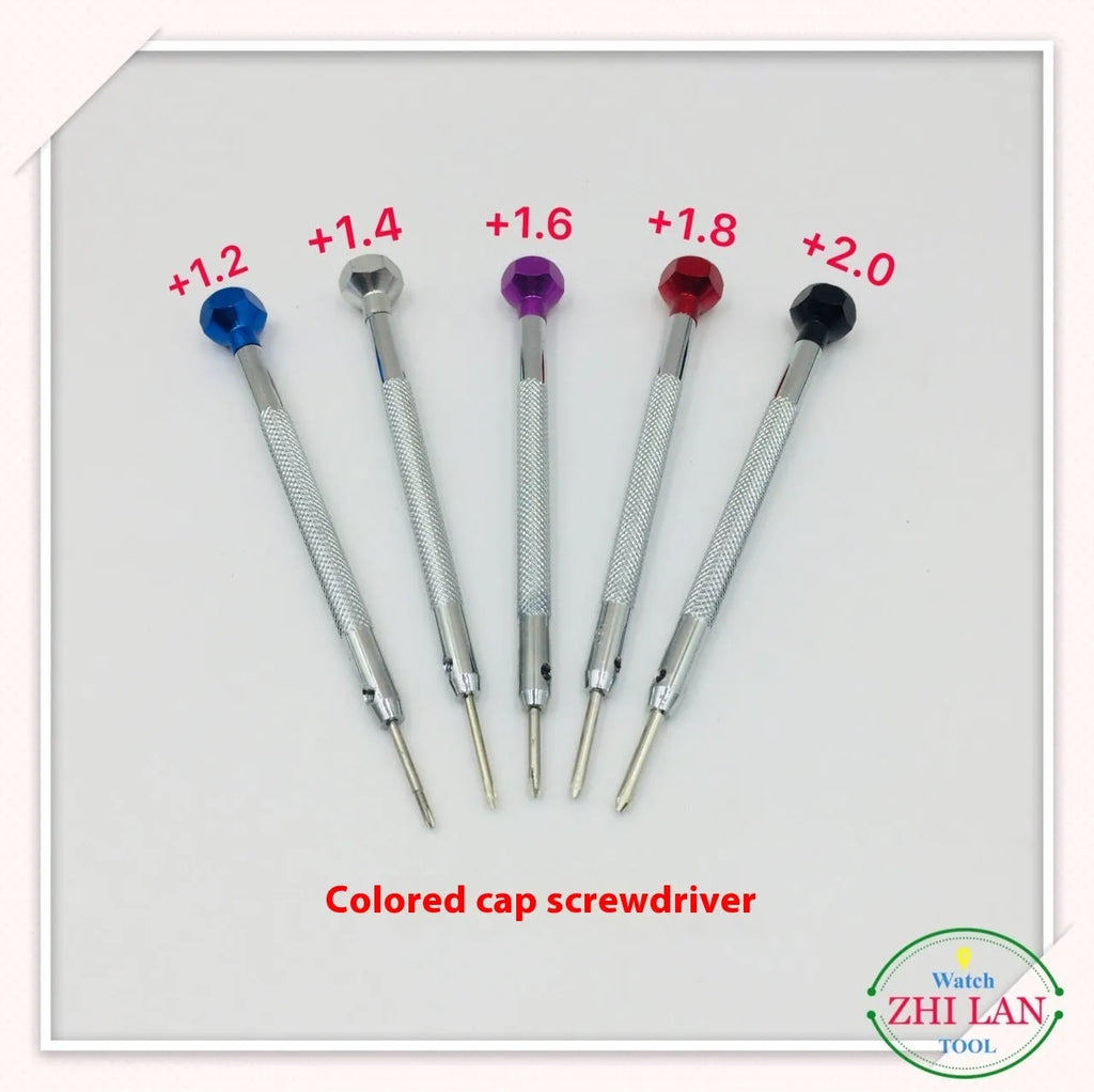 6PCs color aluminum suit watch repair screwdriver set with copper handles and spring steel heads