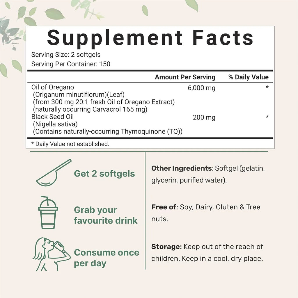 A bottle or pack of butter black seed oil soft gel capsules for adult dietary supplementation.
