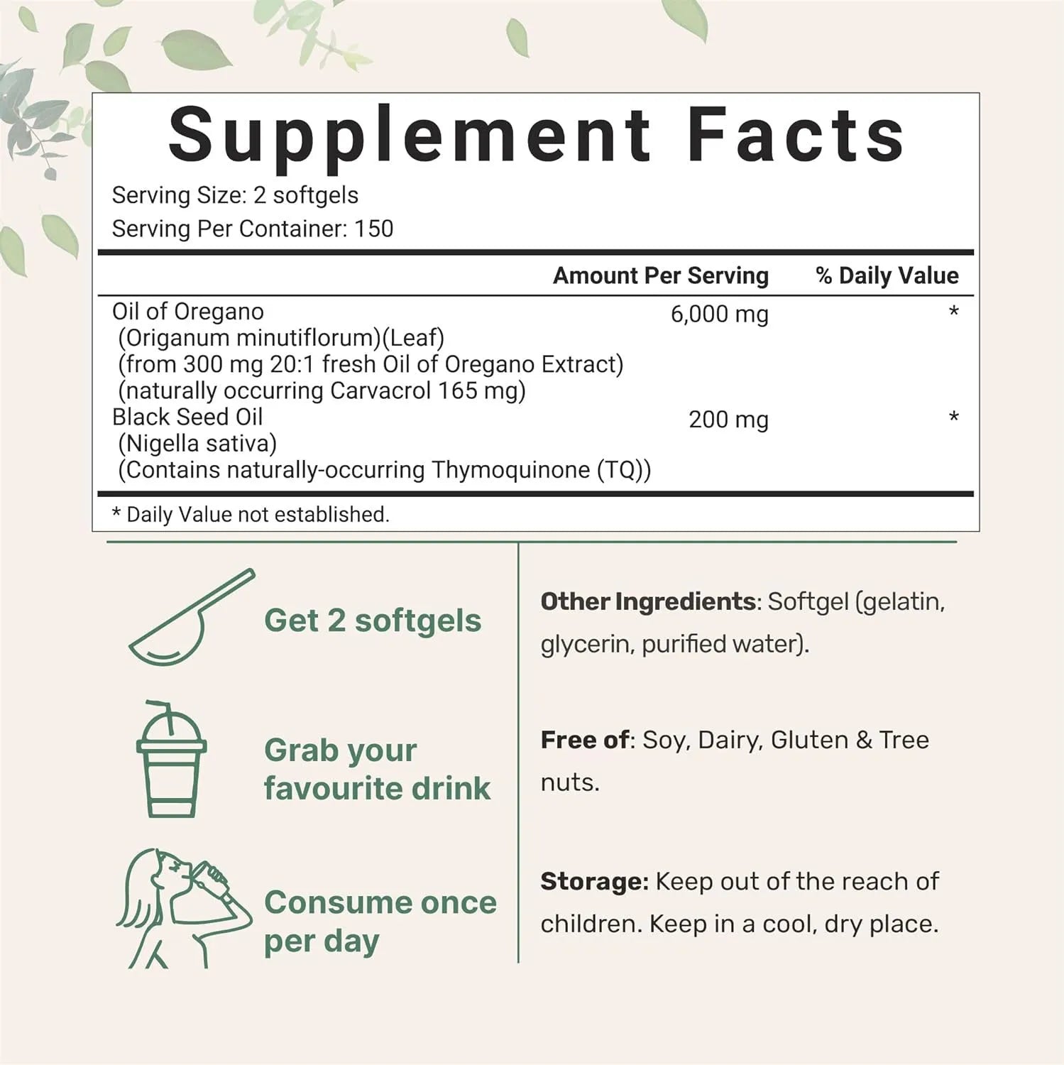 A bottle or pack of butter black seed oil soft gel capsules for adult dietary supplementation.