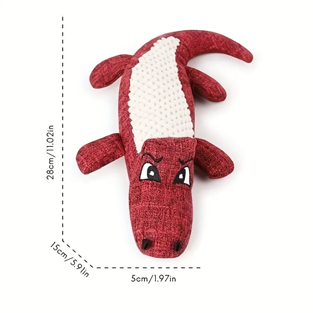 Blue, green, and red corn cob plush pet toys with textured grid pattern