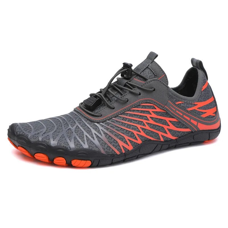 Pink breathable mesh sports shoes with lace-up front and non-slip rubber outsole