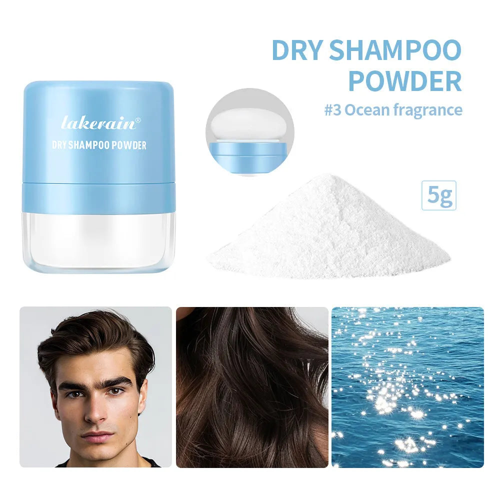 Disposable 5g hair dry cleaning powder sachet with sponge applicator for bangs and roots.