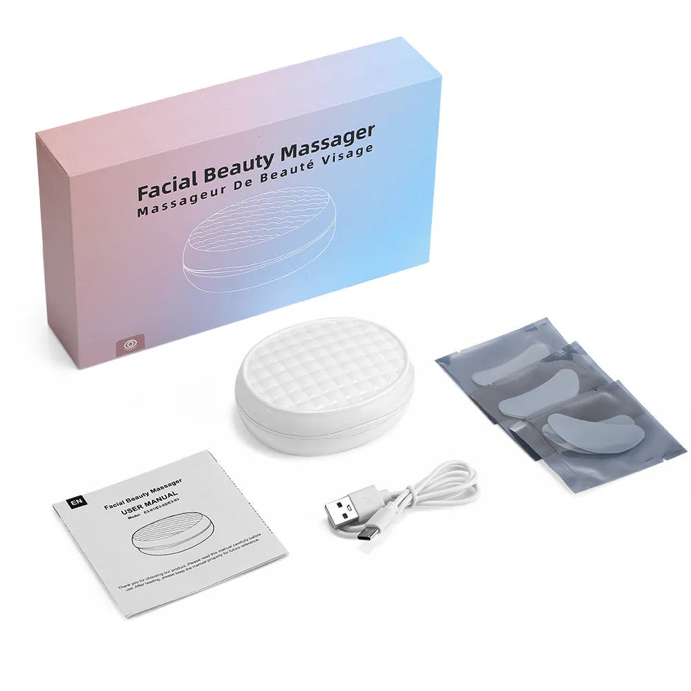 White red light EMS wireless eye and facial massager device for home beauty care
