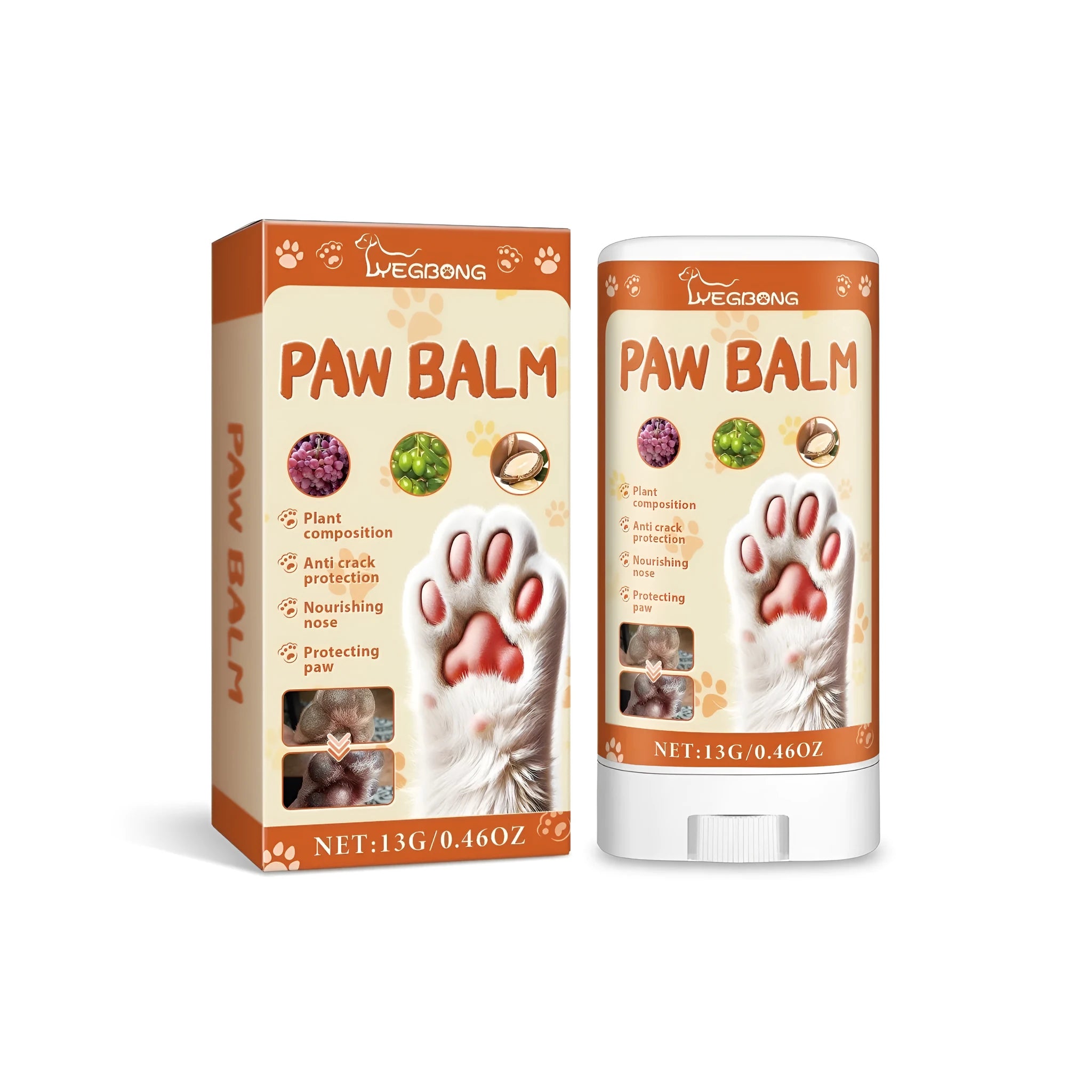 13g tube of pet paw protection cream for dog and cat claw care