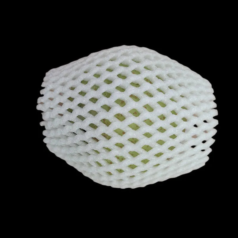 White foam fruit net cover shockproof protective case shown in multiple sizes for delicate fruit transport