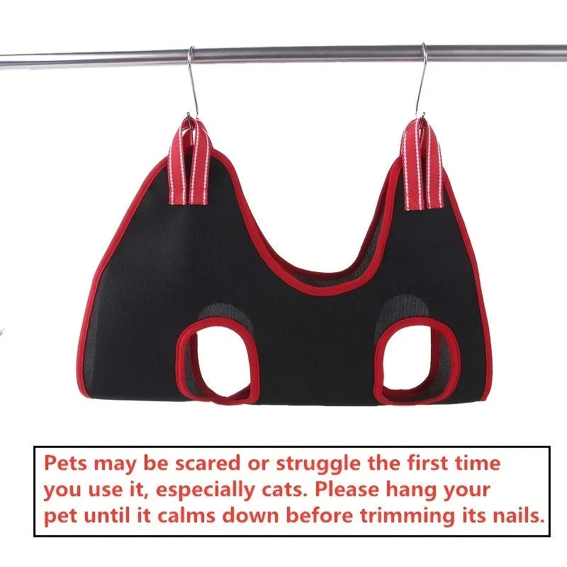Pet grooming hammock with restraint bag for cats and dogs in four sizes
