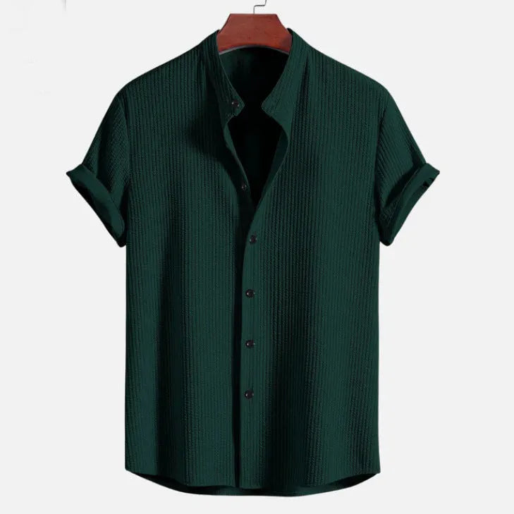 Men's loose fit short sleeve summer shirt in polyester available in multiple colours and sizes