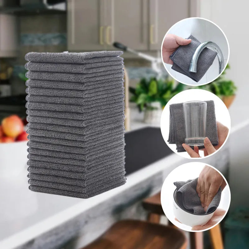 Grey square 25cm kitchen oilproof cleaning cloth for pots and bowls