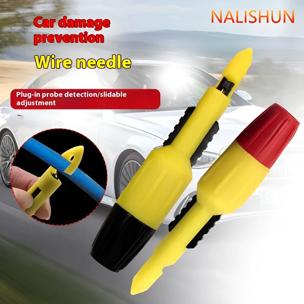 Plastic car wire piercing probe no-break circuit repair tool with threading device, one set
