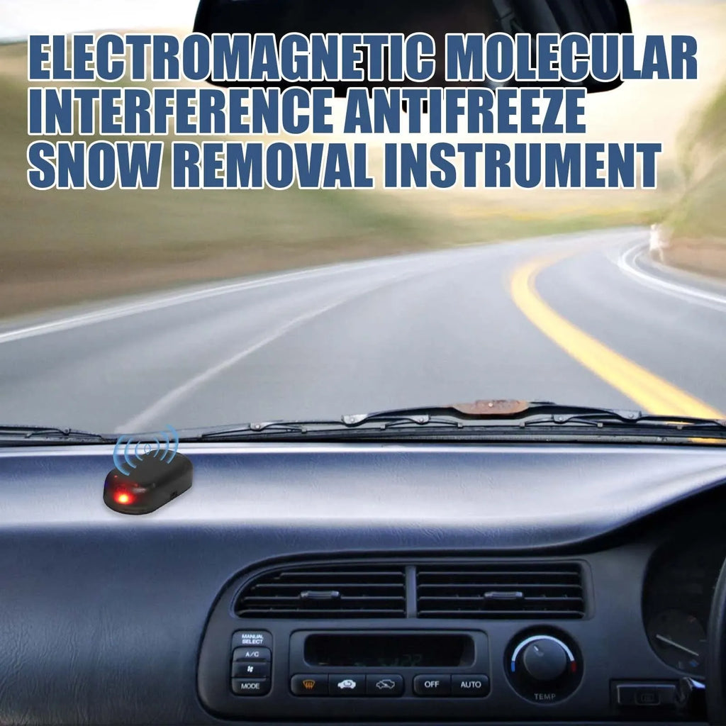 Compact black car deicing tool for snow removal from windscreens