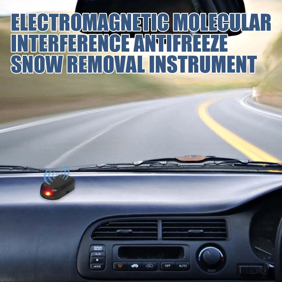 Compact black car deicing tool for snow removal from windscreens