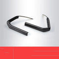 Black carbon fibre pattern ABS plastic steering wheel trim frames, left and right pair with adhesive backing