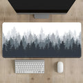 Chinese ink painting landscape pattern on a non-slip desk mat with mouse on it.
