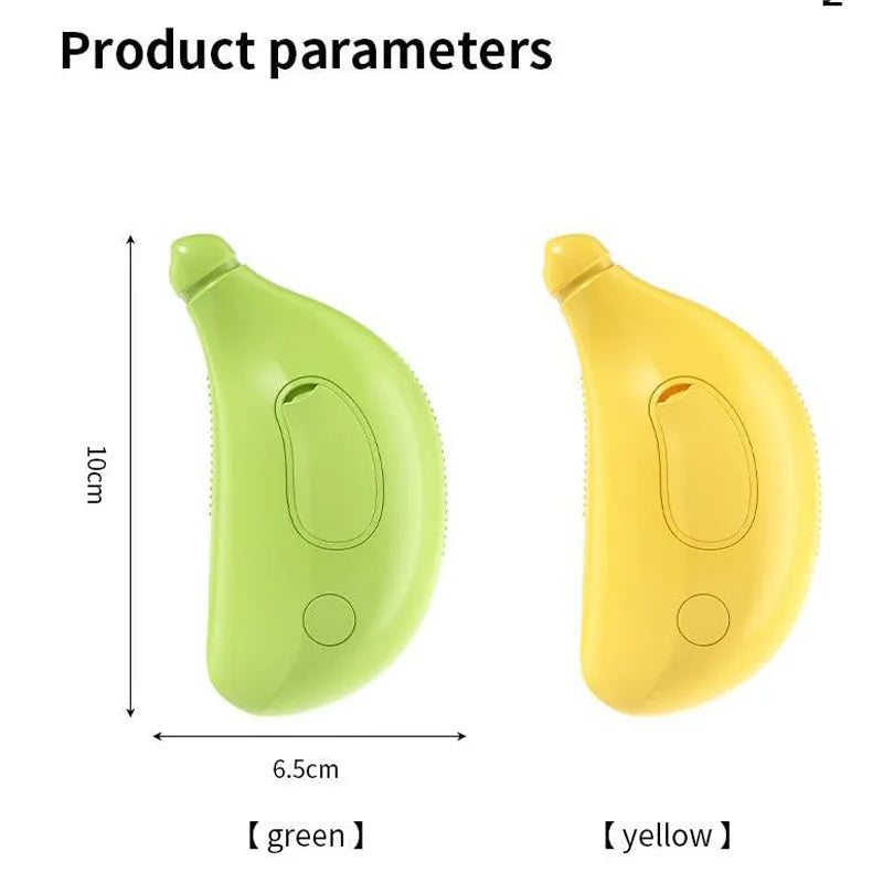 Rechargeable three-in-one cat steam brush with silicone teeth and massage function in green colour
