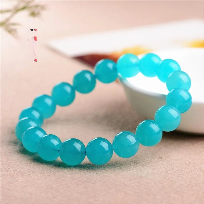 Polished Amazonite natural stone beads in blue-green colours with different size options for jewellery making