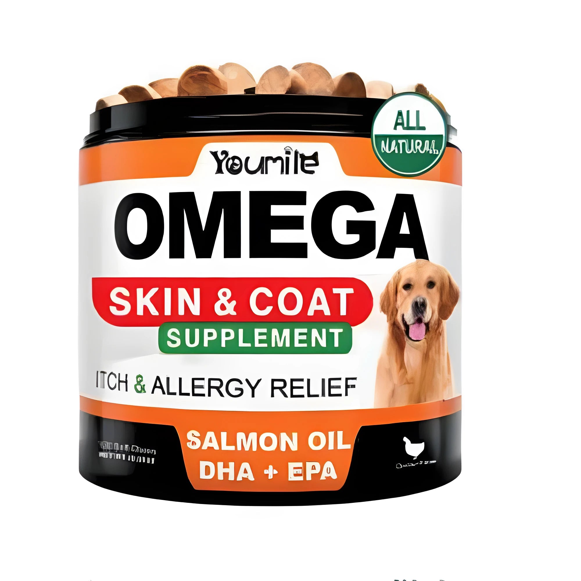 Bottle of 120-count fish oil softgel capsules, a dietary supplement for Omega-3 EPA and DHA.