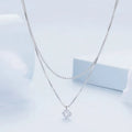 S925 sterling silver double-layer necklace with pearl chain design for women