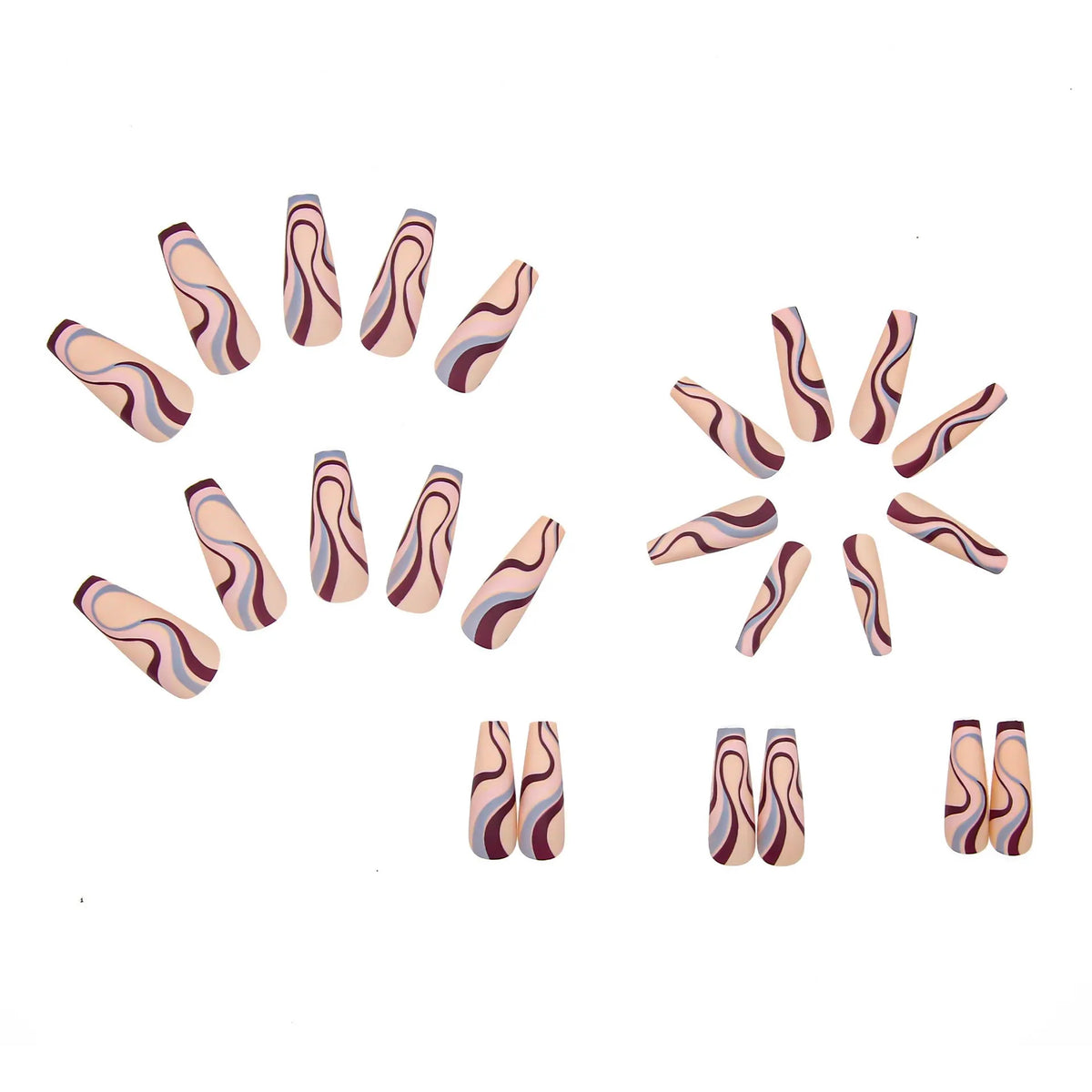 Ballet Wave Line finished nail stickers and jelly glue tube for home nail art application