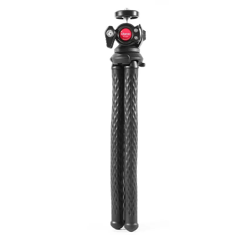 Black octopus-style mobile phone tripod set with aluminium legs and phone clip extended to 360mm