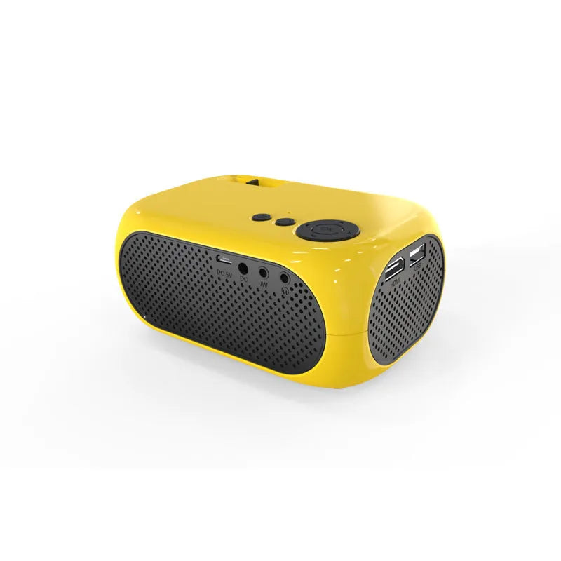 M24 micro mini portable LED projector in gold or white with compact ABS plastic build