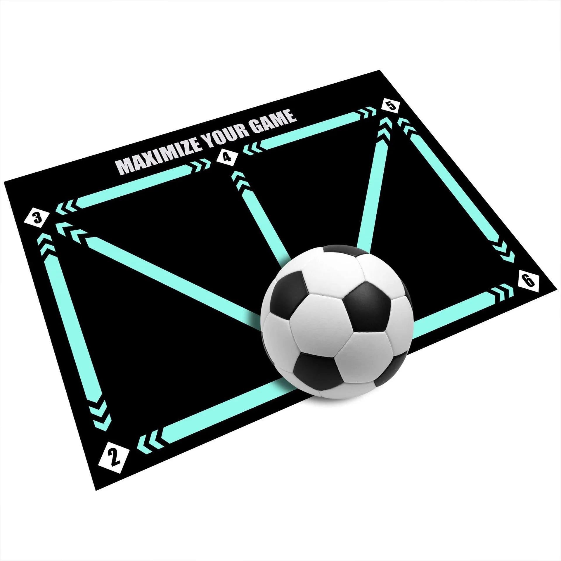 Cushion coloured rubber football training mat for indoor skill development