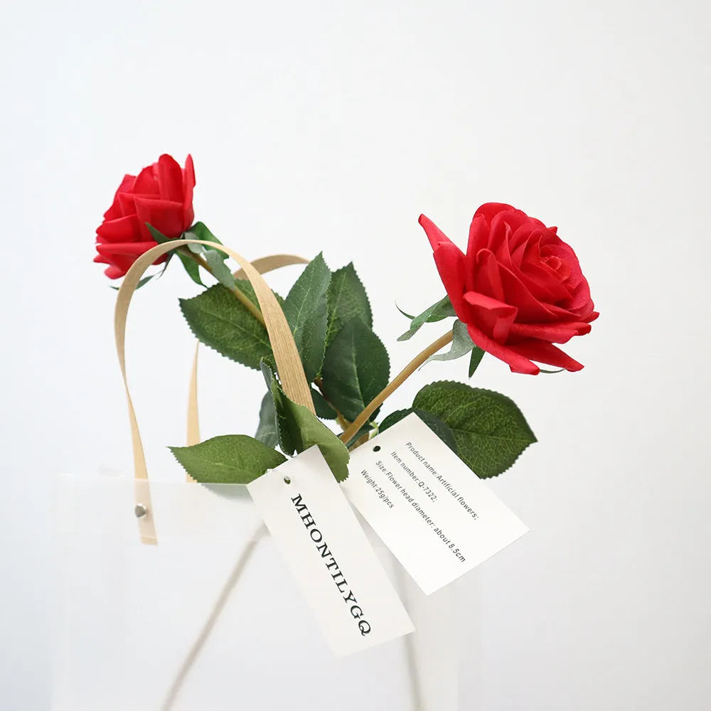 Artificial silk flower bouquet in multiple colours with 42cm length and 8.5cm flower head