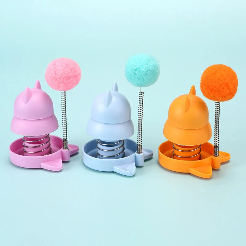 Mint-flavoured cat toy ball in blue, orange or pink for self-play and teeth cleaning