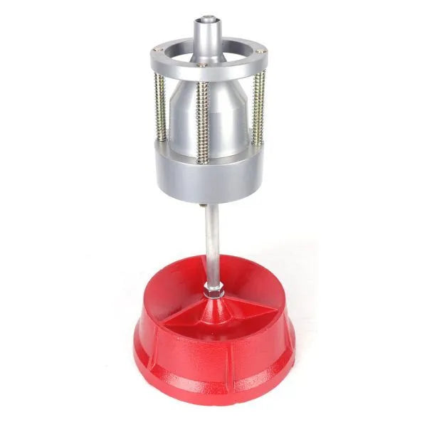 Portable aluminium hub balancer with non-rust base and bull's eye level for 1.5 to 4 inch hubs