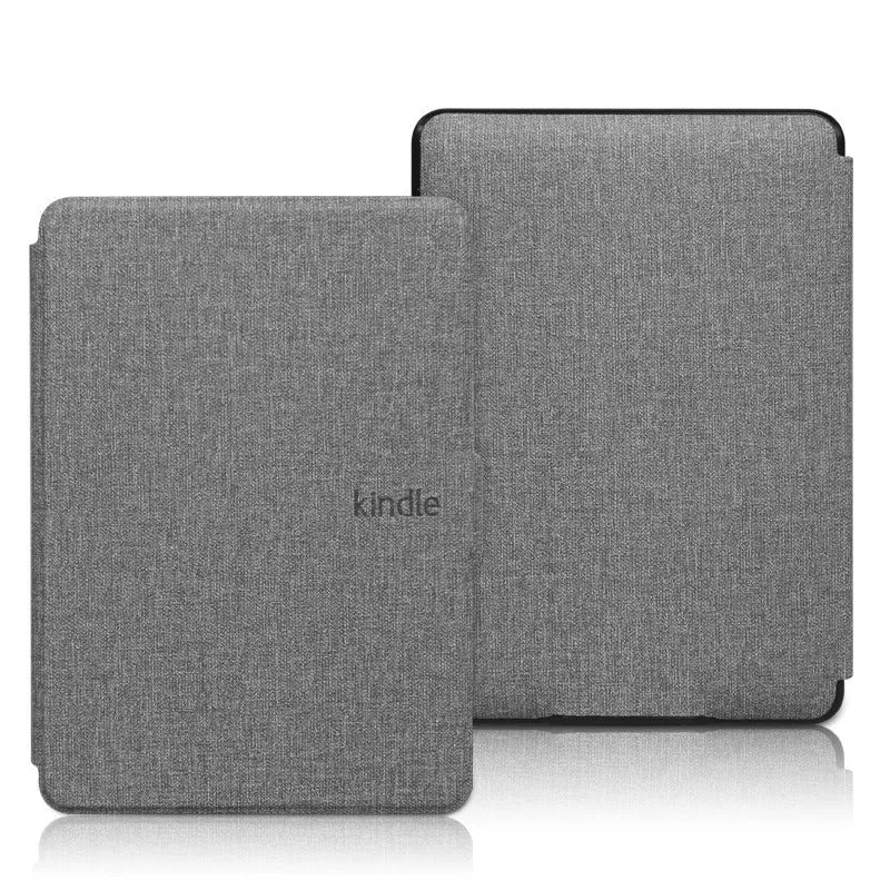 Hard plastic linen leather style protective case for Kindle Paperwhite in black with magnetic closure