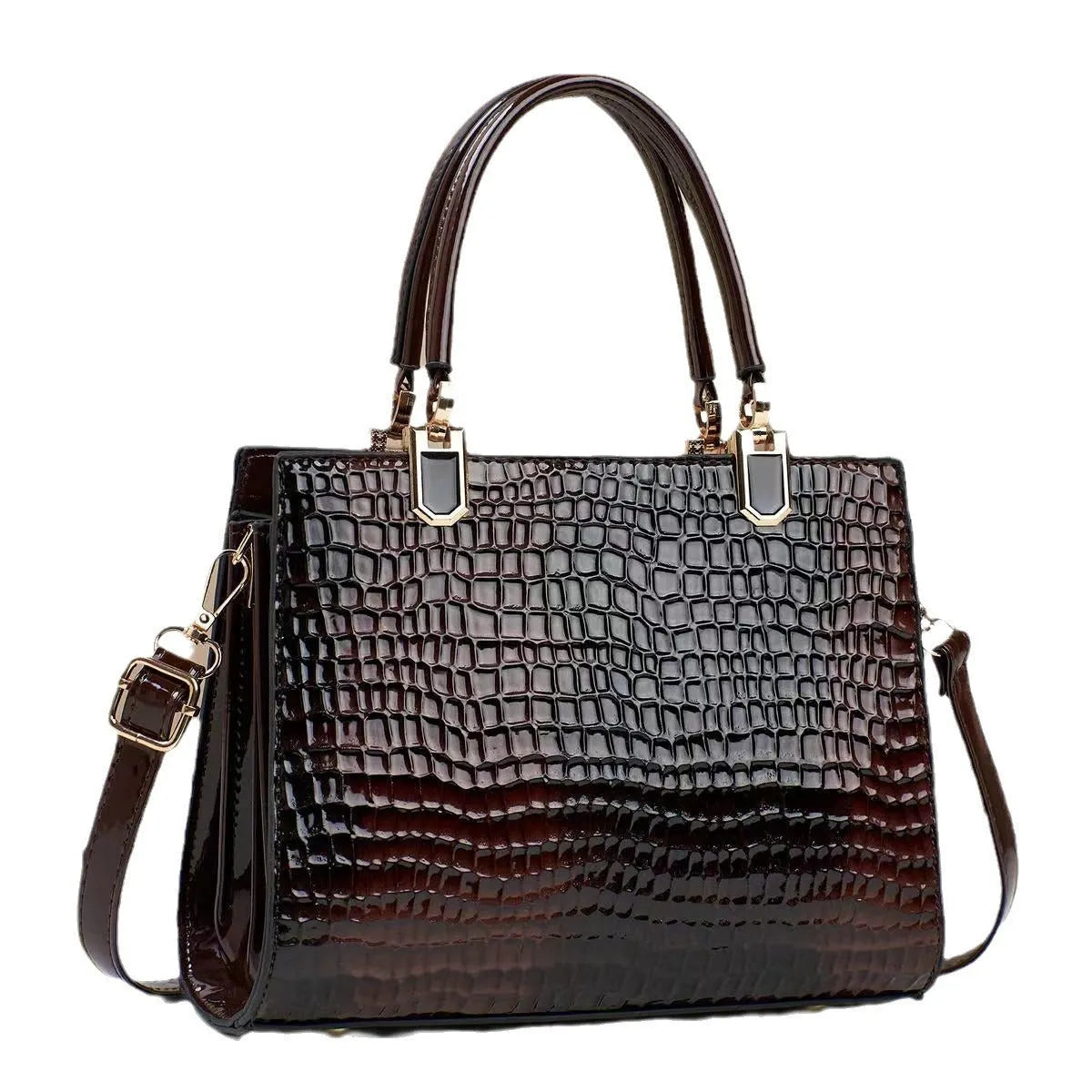 Soft PU leather one shoulder mom bag in horizontal square shape with internal compartments