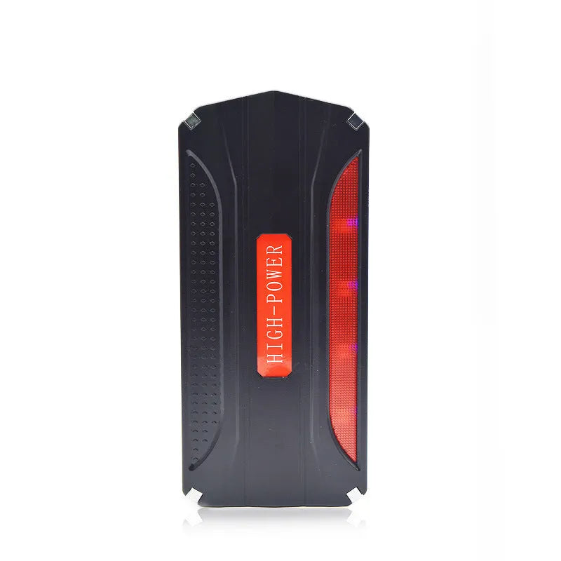 Black red vehicle emergency starting power supply with 7800mAh capacity for jump-starting 12V car batteries