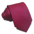 Men's striped business tie with jacquard texture in red, black and blue colour options