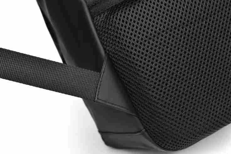 Waterproof large capacity PU backpack in black, blue, or grey with simple design
