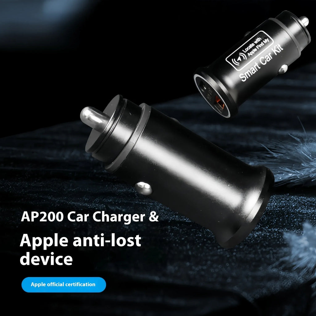 Black GPS car locator device with cigarette lighter plug for vehicle tracking