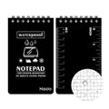 Waterproof spiral-bound office notepad with stone paper pages and PP cover in camouflage colour