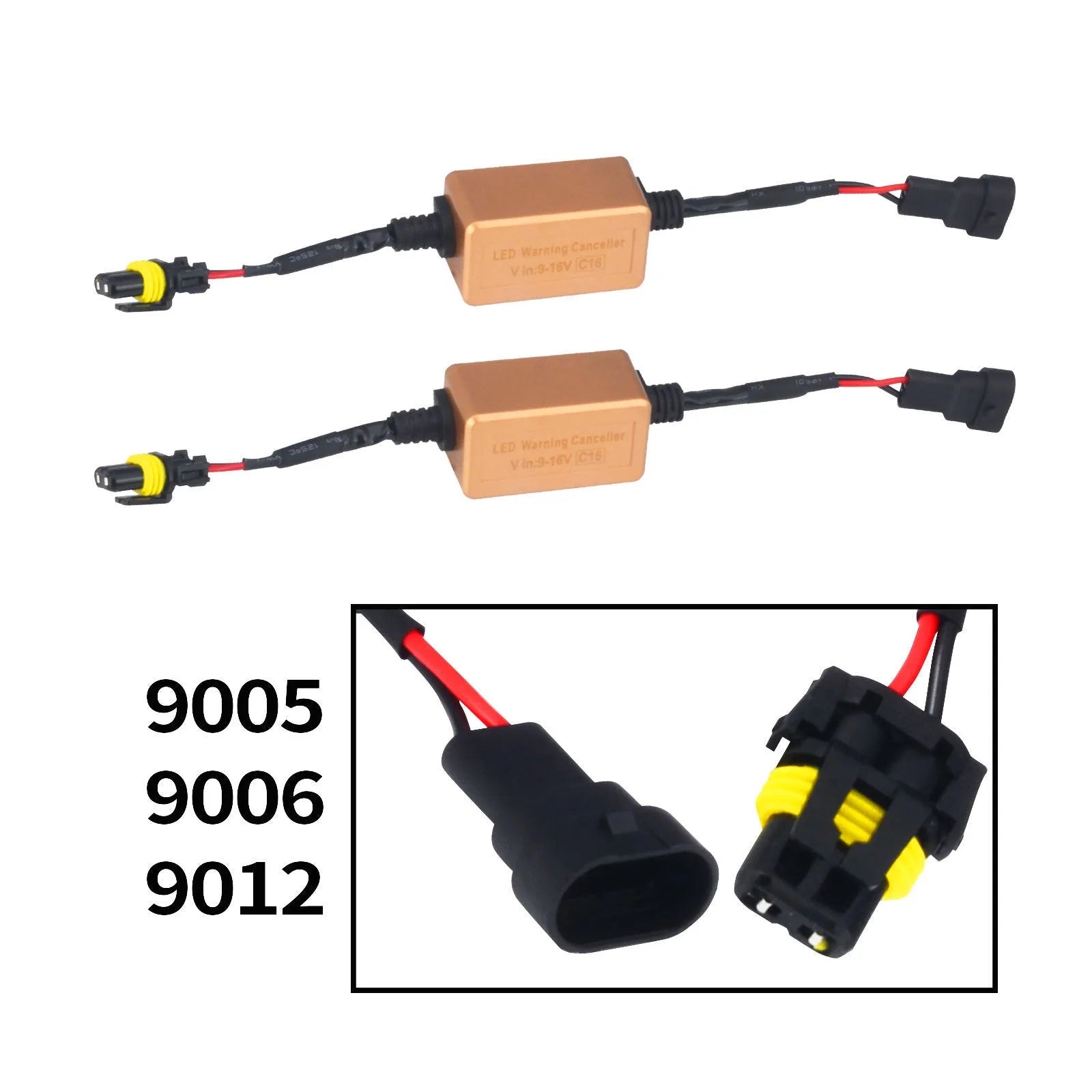 Black alloy LED car headlight CANbus decoder for H4 H7 H11 bulbs