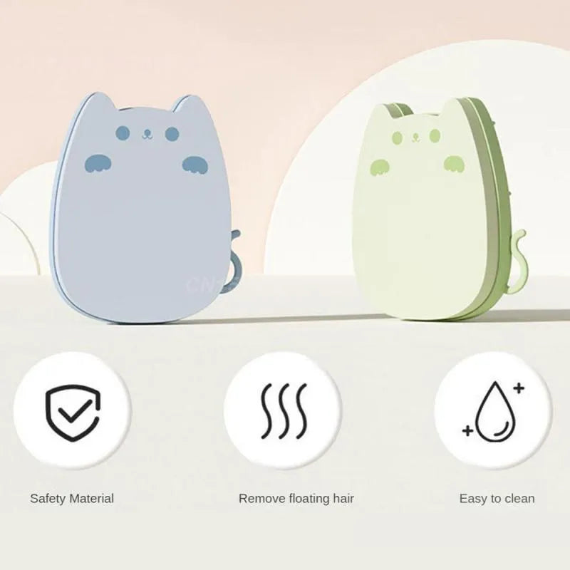 Brown silicone sponge pet comb with dual-texture teeth for cat and dog grooming
