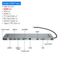 Grey ten-port aluminum alloy docking station with HDMI VGA and Gigabit ports