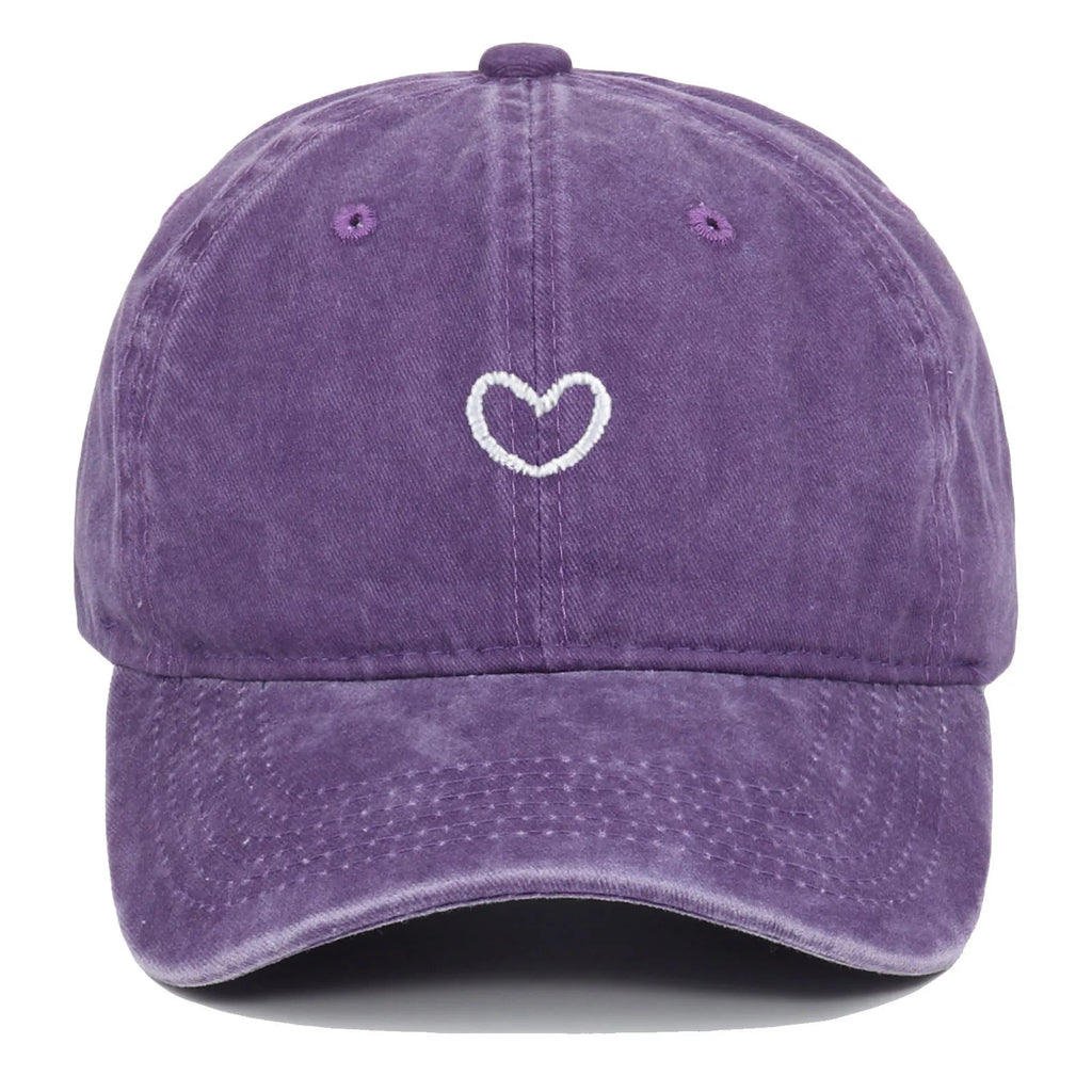 Retro style cotton baseball cap with embroidered detail on the front, shown in an adjustable size.
