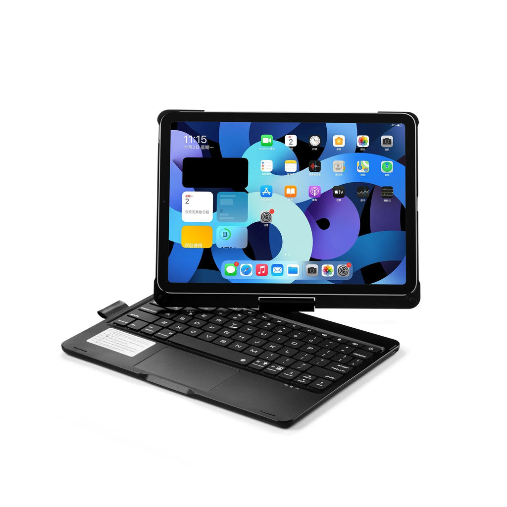 Rotating Bluetooth keyboard with backlight for iPad Pro and iPad Air tablets in black, silver, or rose gold
