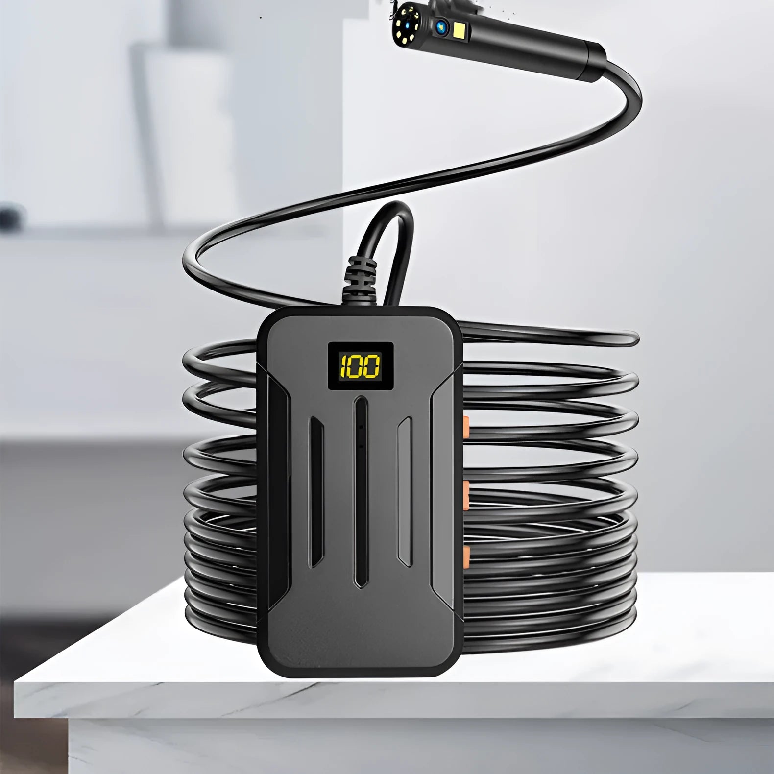 F300 wireless dual lens endoscope with 5.5mm and 8mm waterproof probes for inspection work