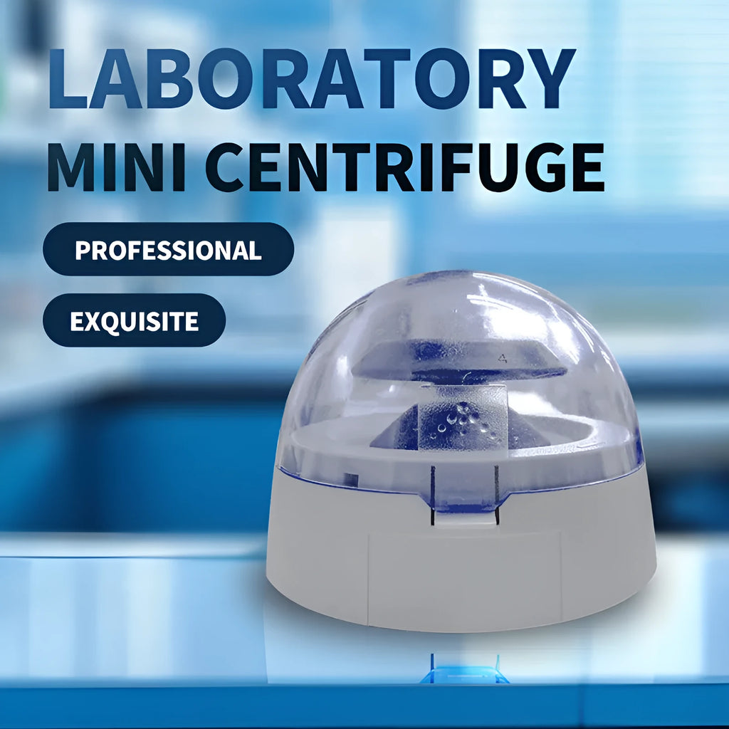 Mini electric laboratory centrifuge with compact 157mm design and 7000 rpm maximum speed