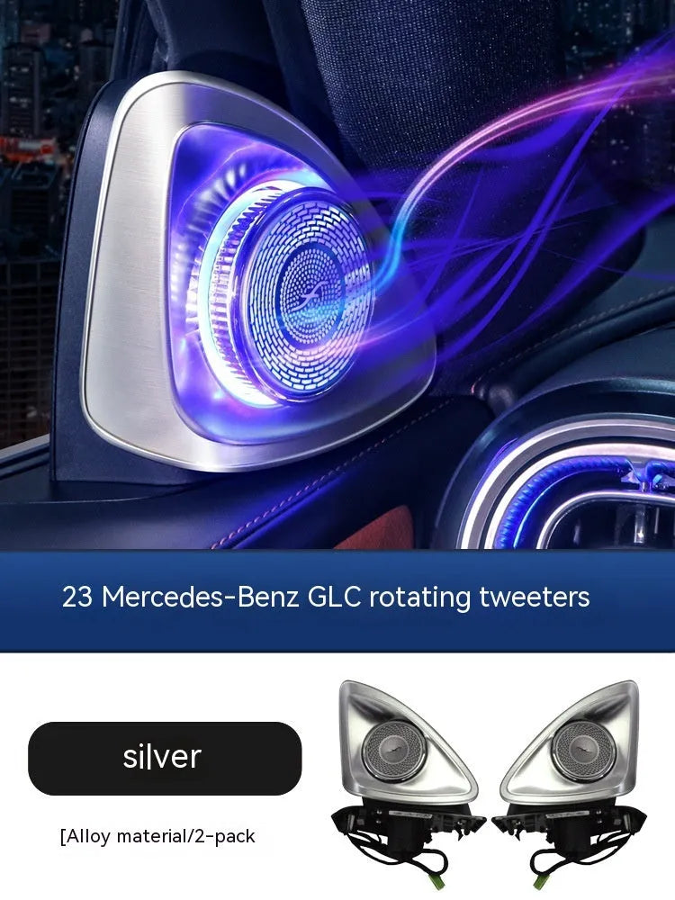 Burmester rotating tweeter speaker for Mercedes-Benz GLC, showing ABS plastic housing.