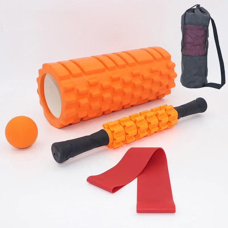 33cm black fitness foam roller massage stick with six segments