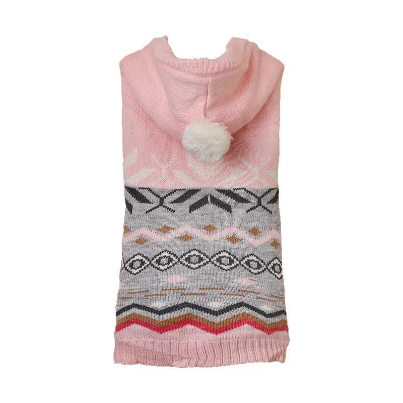 Green diamond pattern pet sweater on dog showing ribbed knitting and classic design