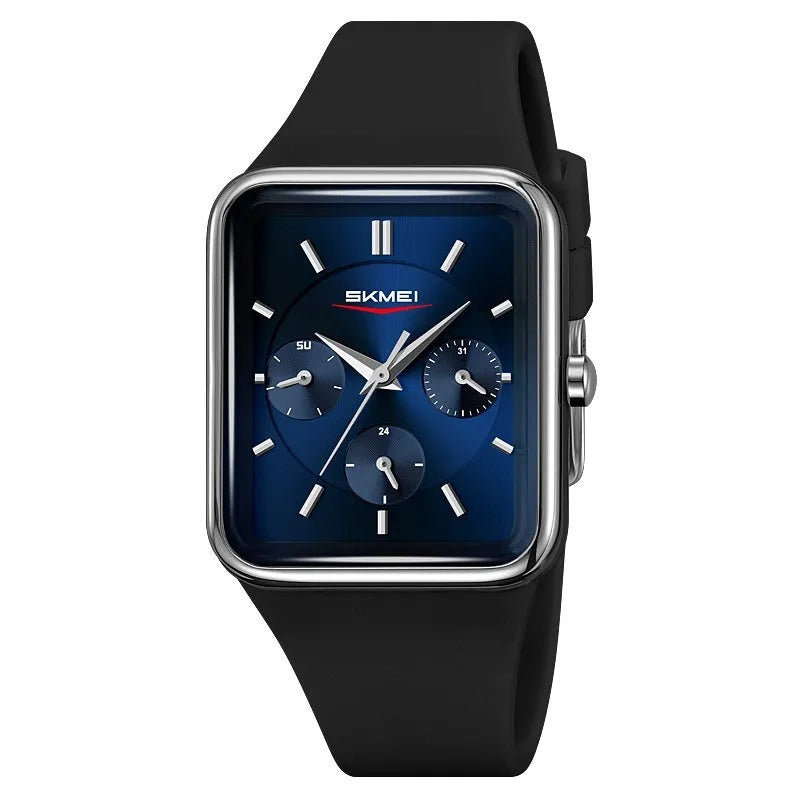 Square silicone waterproof digital watch for girls in multiple colour options showing 10.8mm thickness