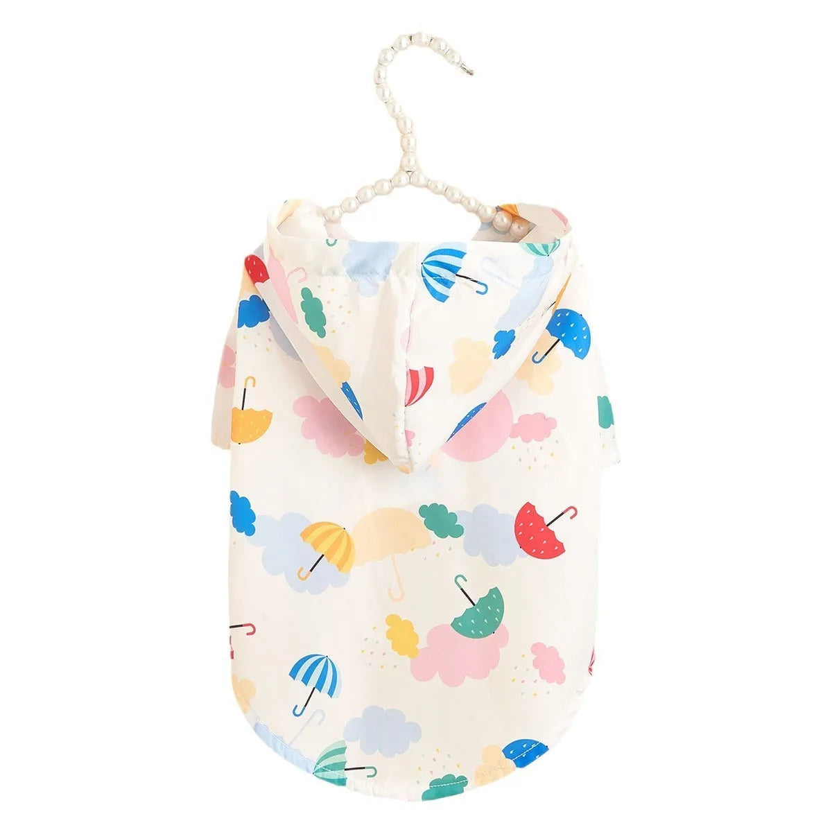 Colourful cartoon umbrella pattern pet dog raincoat in polyester material